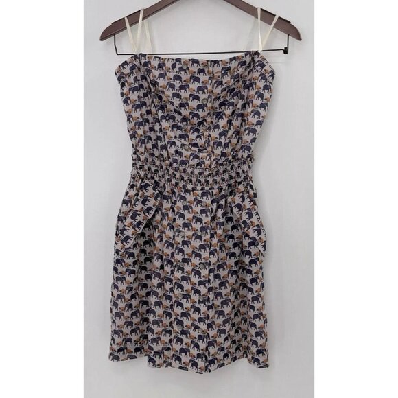 BCBGeneration Strapless Sundress Sz‎ Sm Elephant Print, Pockets Boho, Preppy - Picture 2 of 15